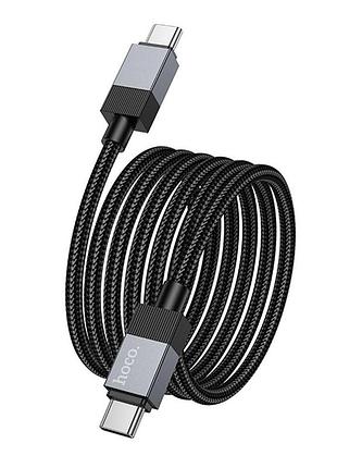 Кабель синхронізації hoco x110 nylon braided type-c to type-c 60w/3a 1 м black (36887_3609473)