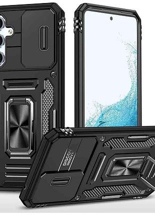 Ударостійкий чохол camshield army ring для samsung galaxy s23+ чорний / black