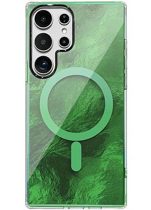 Яскравий чохол shiny mountain (блискуча гора) для samsung galaxy s25 ultra з технологією magfit green