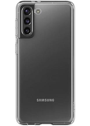 Чохол tpu transparent 1.5 мм із захистом камери для samsung galaxy s21+, прозорий захисний кейс безбарвний