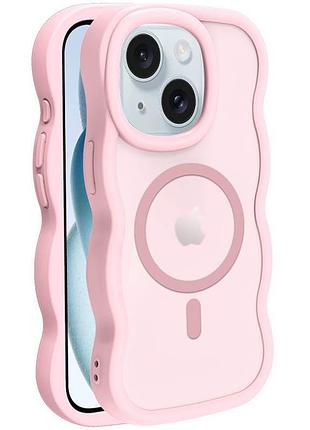 Чехол tpu+pc undine with magsafe для apple iphone 15 (6.1") pink