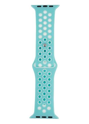 Ремешок для apple watch band silicone nike + protect case 42 / 44mm бирюзово-белый