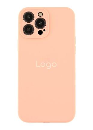 Чохол silicone case full із захистом камери для iphone 13 pro max grapefruit