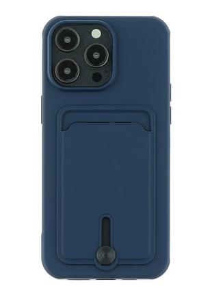 Чехол otterbox colorfull с карманом для карт pocket card для iphone 15 pro max dark blue