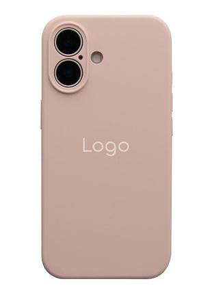 Чехол silicone case full с защитой камеры для iphone 16 chalk pink
