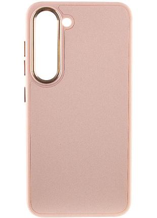 Шкіряний чохол bonbon leather metal style для samsung galaxy s23 рожевий / light pink