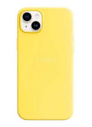 Чехол silicone magsafe усиленной защиты для apple iphone 14 canary yellow