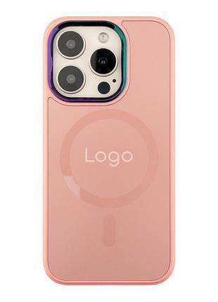 Чехол tpu foggy with magsafe для iphone 14 pro max pink sand