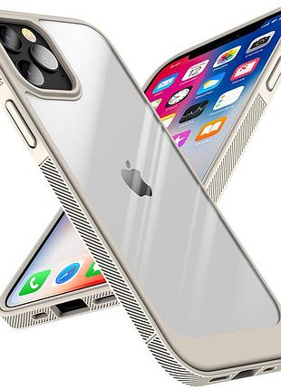 Противоударный чехол tpu, pc pulse для apple iphone 13 pro max (айфон 13 про макс) прозрачный глянцевый кейс с усиленными бортами 3