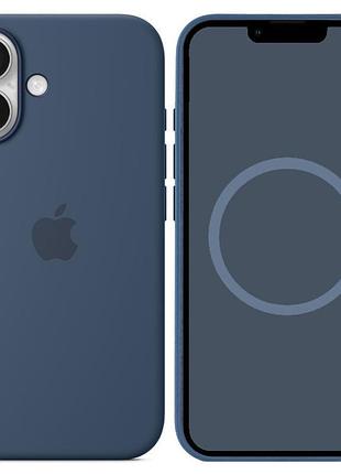 Чохол silicone case (aaa) with magsafe and animation для apple iphone 16 plus (6.7") denim