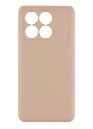 Чехол silicone cover с рамкой камеры (a) для xiaomi poco x6 pro 5g pink sand