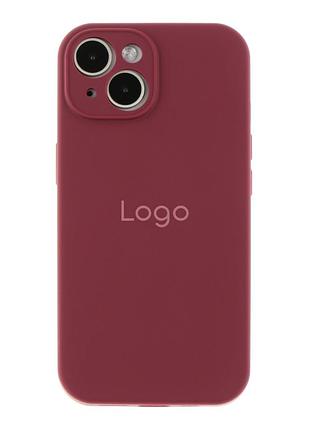 Чехол silicone case full с защитой камеры для iphone 15 73.plum