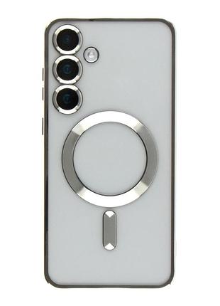 Чехол tpu metallic full camera magsafe для samsung galaxy s24 plus silver