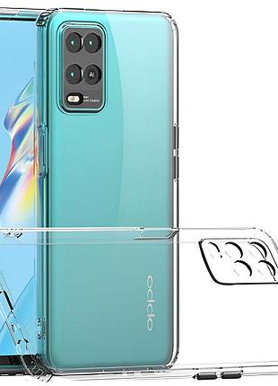 Чохол tpu transparent 1.5 мм із захистом камери для oppo a54 4g, прозорий захисний кейс безбарвний