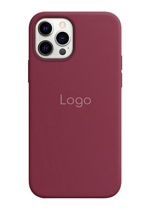 Чохол silicone magsafe посиленого захисту для apple iphone 12 pro max plum