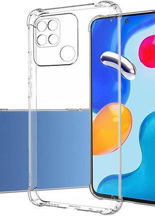 Tpu чохол getman ease logo посилені кути full camera для xiaomi redmi 10c безбарвний (прозорий)