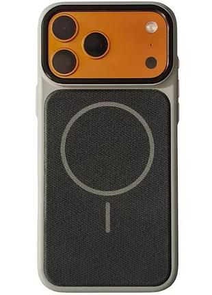 Чехол-накладка techwoven hybrid с magsafe для apple айфон 17 про с картхолдером grey / black
