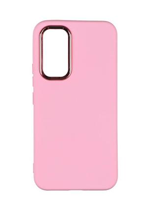 Чехол silicone cover metal рамка (aa) для samsung galaxy a54 5g light pink