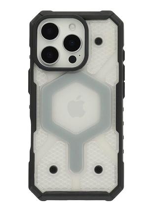 Чехол armorhex tpu pc magnetic case з magsafe для iphone 16 pro transparent grey