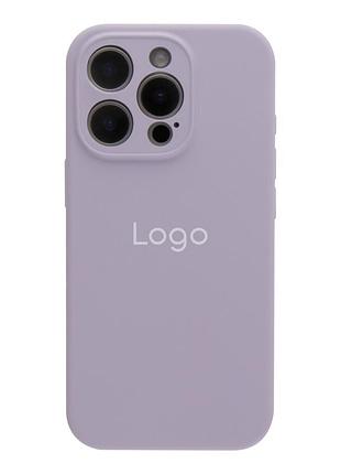Чехол silicone case full с защитой камеры для iphone 16 pro lilac purple