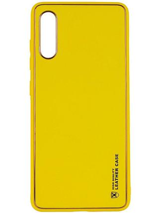 Шкіряний чохол xshield для samsung galaxy a50 (a505f) / a50s / a30s жовтий / yellow