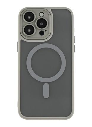 Чехол-накладка magnetic matte camera lens with magsafe for iphone 12 grey