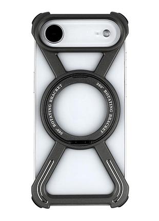 Панель-накладка titanium armorx magsafe для apple iphone 17 air встроенный 360° поворотный держатель titanium
