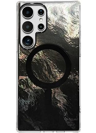 Яскравий чохол shiny mountain (блискуча гора) для samsung galaxy s25 ultra з технологією magfit black