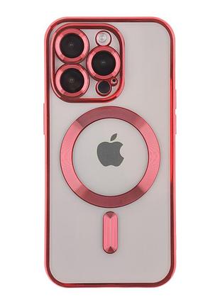 Чехол tpu metallic full camera magsafe для iphone 13 pro max red