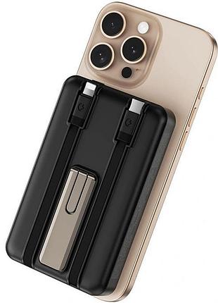 Портативное зу power bank wiwu wi-p056 22.5w+pd20w с бзу+iwatch with cable 10000 mah black