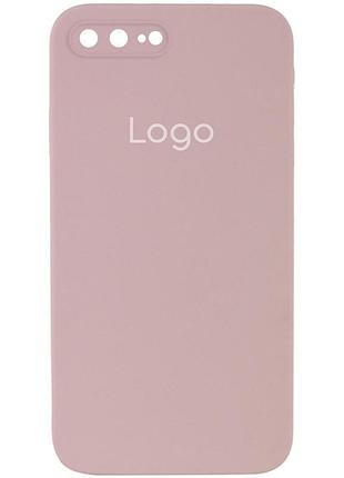 Чехол silicone case square full size with frame для iphone 7 plus/8 plus pink sand
