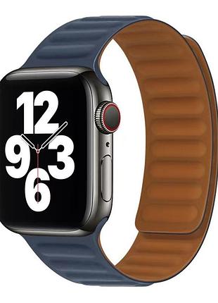 Магнітний ремінець silicone magnetic soft touch для годинника apple watch 49/watch 45/watch 44/watch 42mm midnight blue