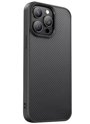 Tpu чохол carbon protective with magsafe для apple iphone 13 pro max (6.7") black