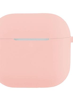 Чохол silicone case з карабіном для airpods 4 pink
