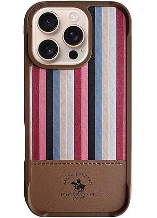 Кожаный чехол polo santa barbara isaac для apple iphone 16 pro (6.3") champagne gold