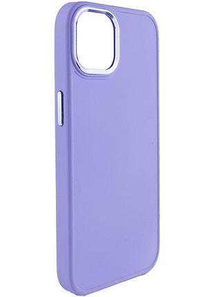 Чехол tpu bonbon metal style для iphone 14 (айфон 14 ) сиреневый / dasheen