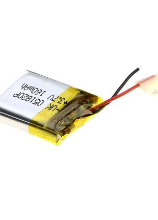 Акумуляторна батарея model: 051820p universal aaa 160mah rated voltage: 3.7v 18*21*5 тип контактів: дроти