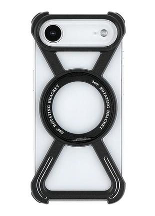 Панель-накладка titanium armorx magsafe для apple iphone 17 air встроенный 360° поворотный держатель black