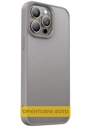 Tpu чехол carbon protective with magsafe для apple iphone 16 (6.1") grey
