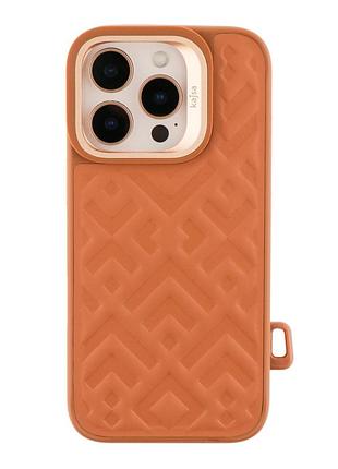 Чехол-накладка kajsa briquette collection rhombus для iphone 16 pro brown