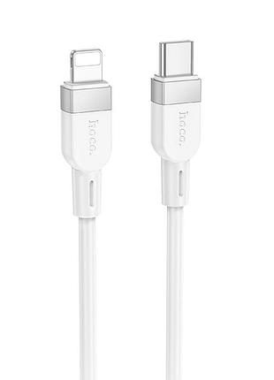 Дата кабель hoco x109 energy silicone type-c to lightning (1m) white