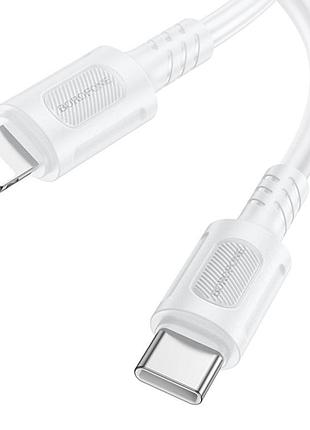 Кабель синхронизации borofone bx111 pd27w/3a type-c to lightning 1 м white (35624_3462263)