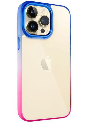 Чохол tpu+pc fresh sip series для apple iphone 13 pro max (6.7") рожевий / синій