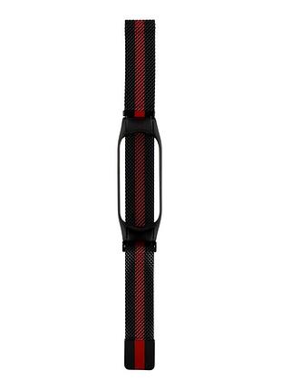 Ремешок для xiaomi mi band mi band 5 / mi band 6 milanese loop color black/red