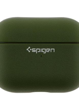 Футляр spigen leather armor з нейлоновим шнурком для airpods pro 2 pitch green
