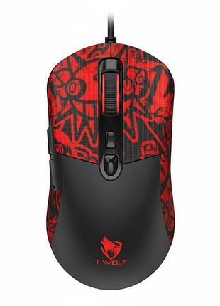 Игровая usb мышь twolf g550 проводная модель с rgb-подсветкой и регулируемым разрешением сенсора1200 /2400/3600/7200dpi, 6 кнопок