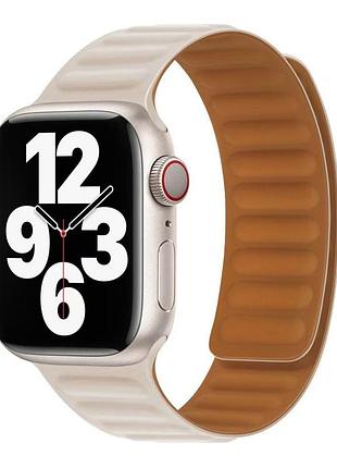 Магнітний ремінець silicone magnetic soft touch для годинника apple watch 49/watch 45/watch 44/watch 42mm starlight