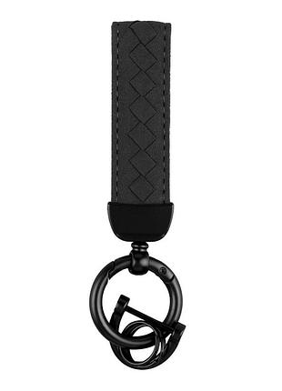 Преміум брелок для ключів leather luxury, еко-шкіра, black