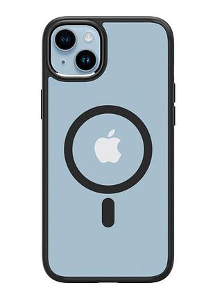 Прозрачный чехол накладка spigen ultra hybrid magsafe для apple iphone 15 black