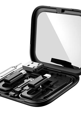 Кабель з комплектом перехідників usb hoco u114 treasure box 6in1 60w /3a type-c - type-c довжиною 28см з підтримкою передачі даних